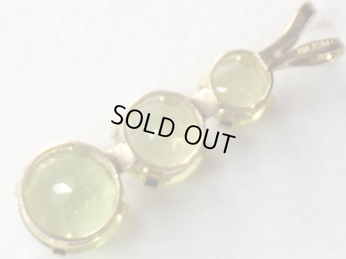 画像4: Ｋ１４ペリドット３連ペンダント (4)