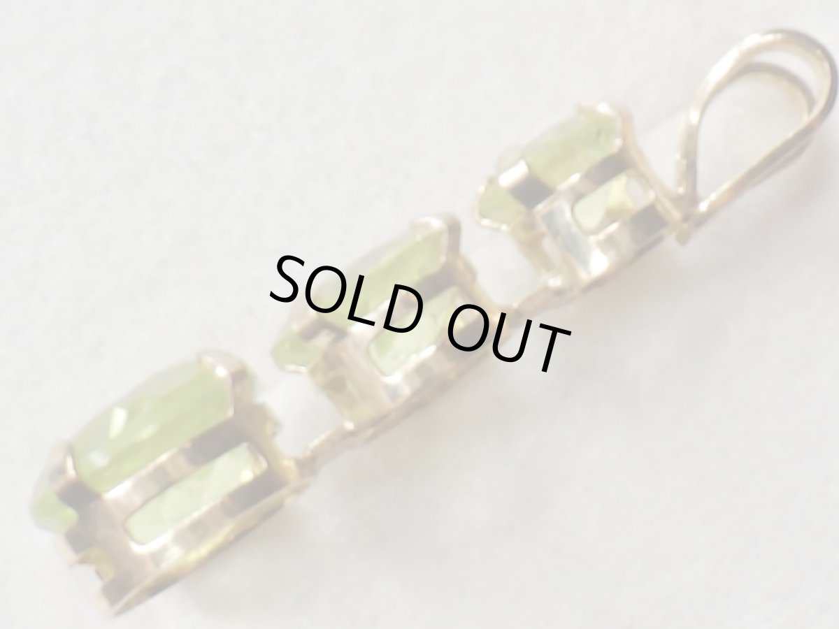 画像3: Ｋ１４ペリドット３連ペンダント (3)