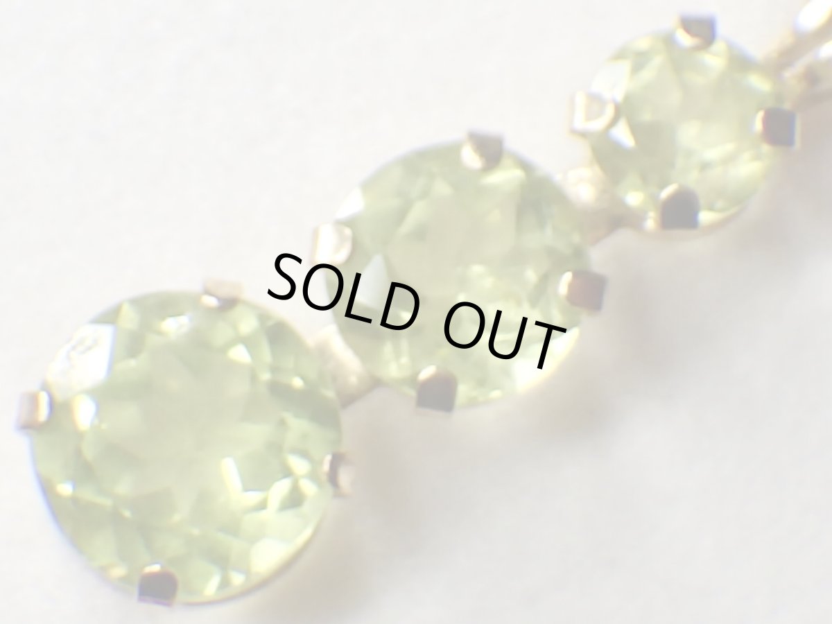 画像2: Ｋ１４ペリドット３連ペンダント (2)