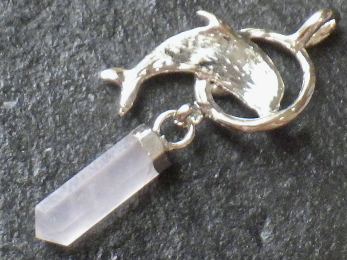 画像2: 925SVいるか紅水晶ペンダント (2)