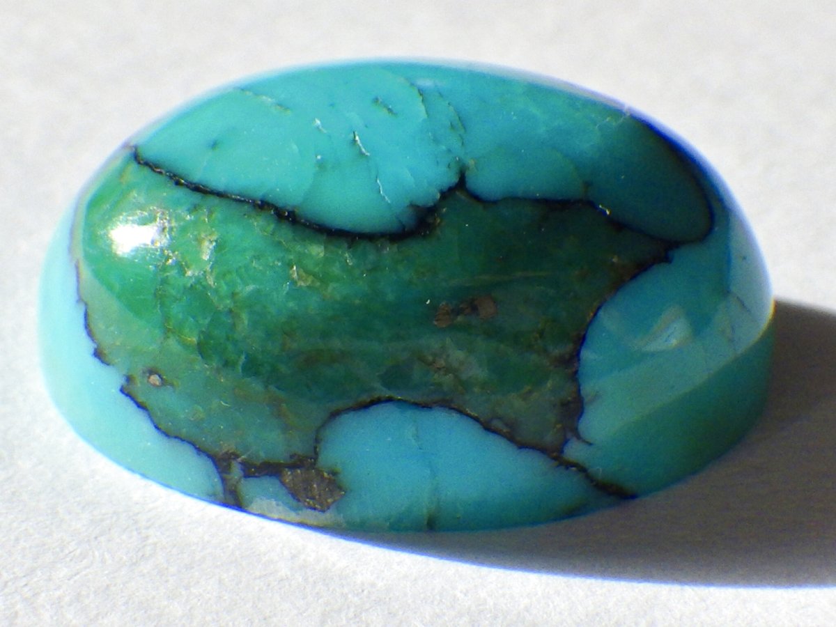 画像2: スパイダーウェブターコイズカボッション　12.2ct (2)