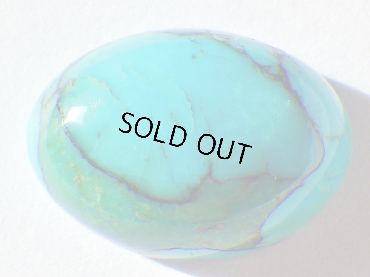 画像1: スパイダーウェブターコイズカボッション　12.2ct (1)