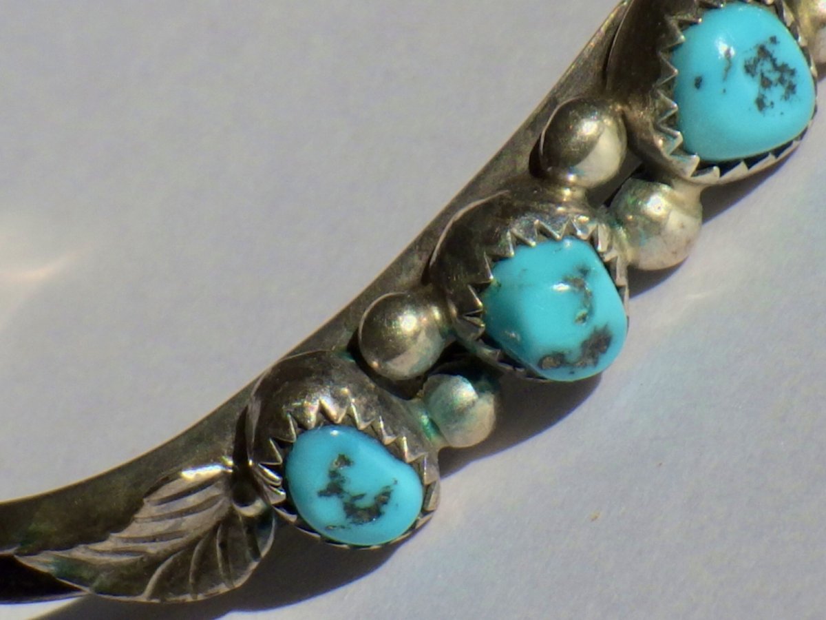 画像2: 925SVターコイズバングルＢ (2)