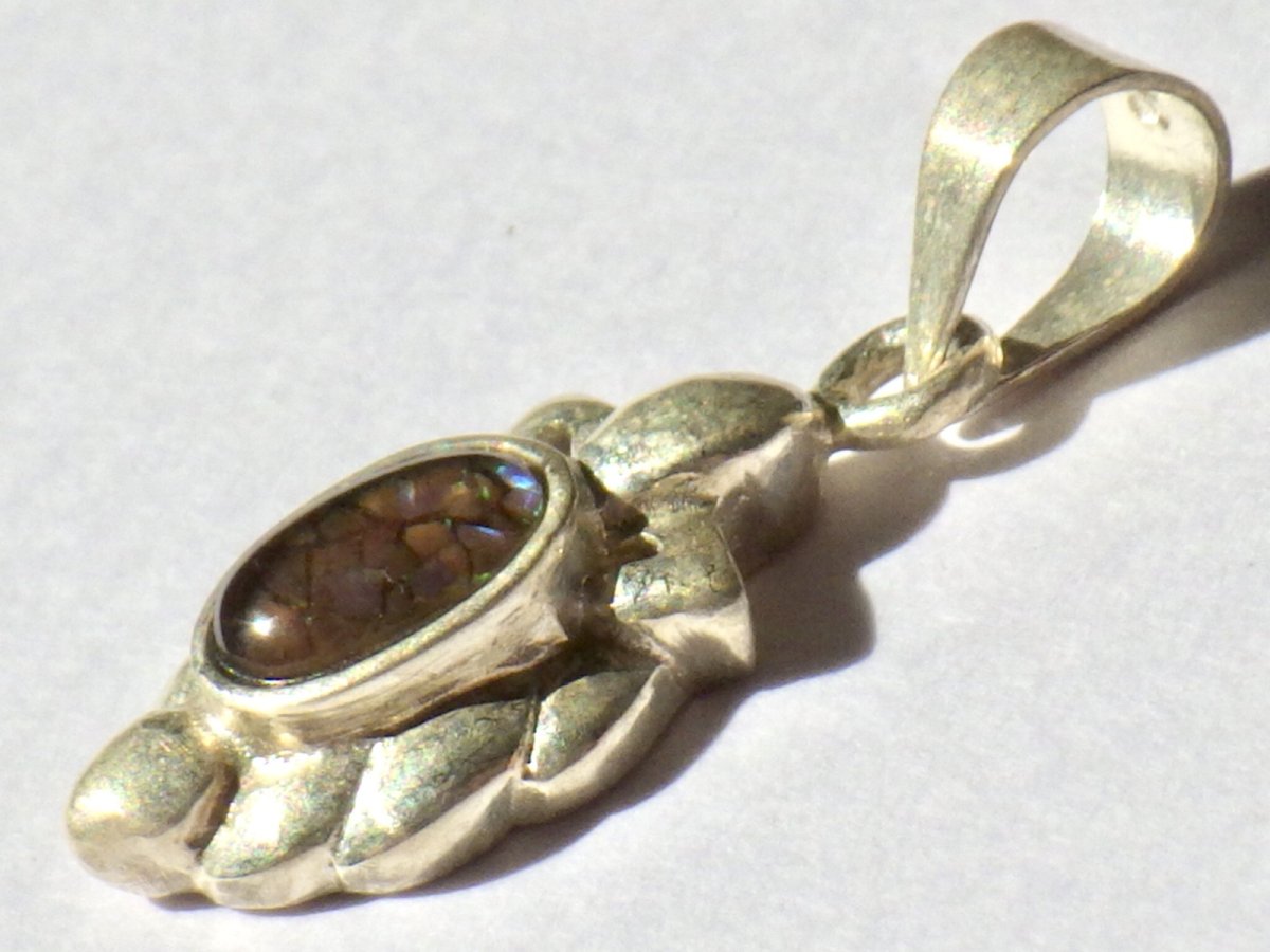 画像3: 925SVアンモライトミニペンダントＢ (3)